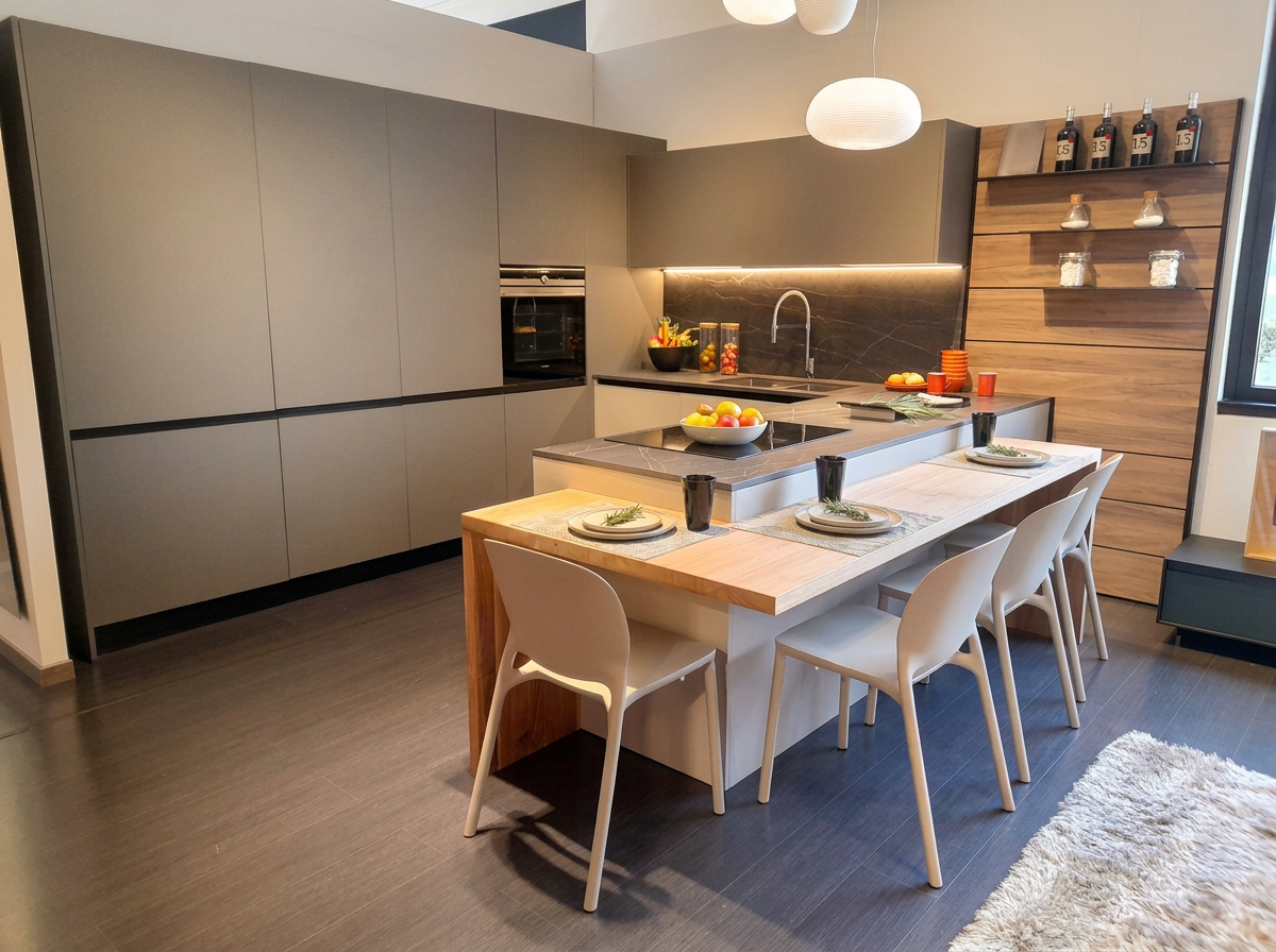 Cucina con isola centrale